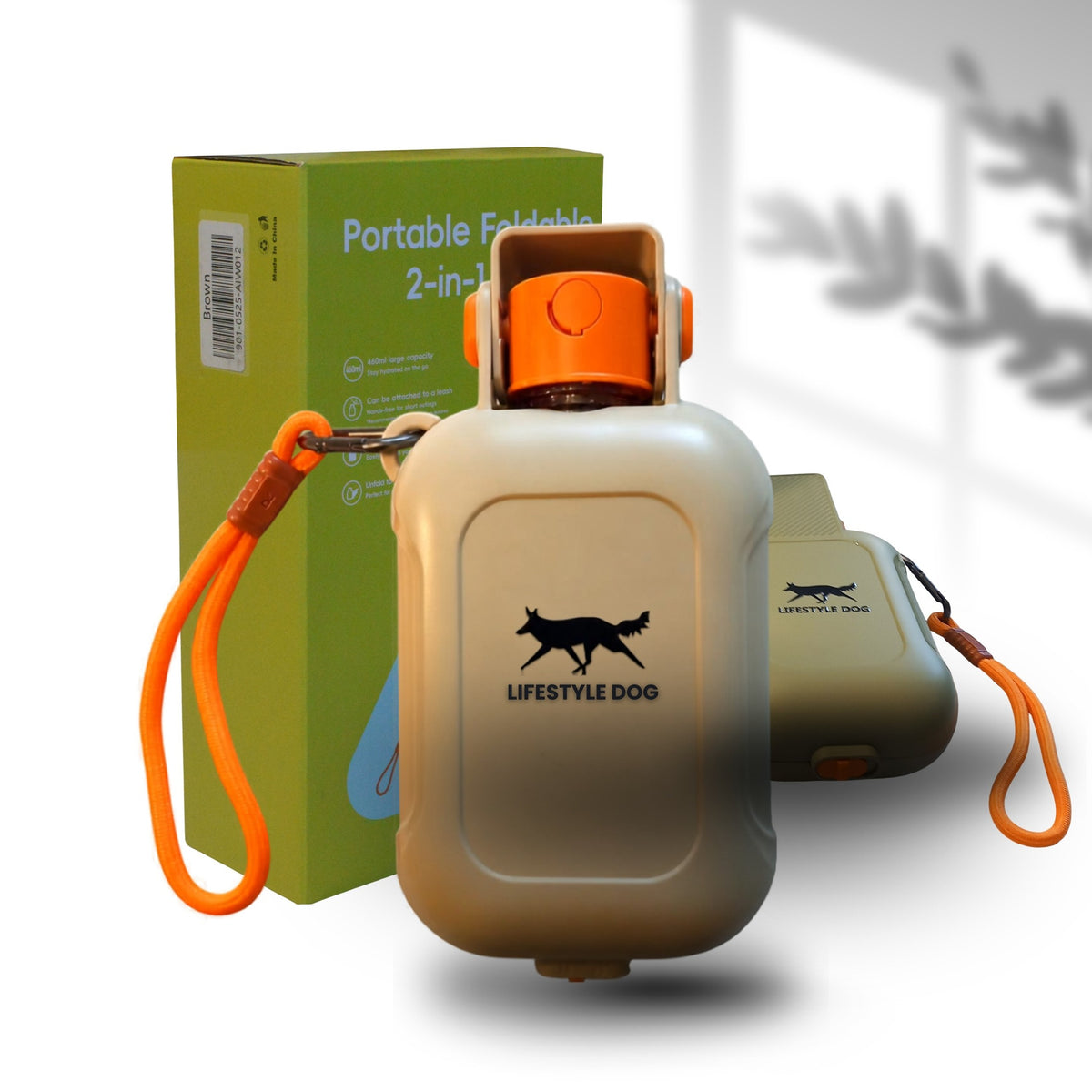 Tragbare 2-in-1 Hunde-Wasserflasche mit Faltnapf