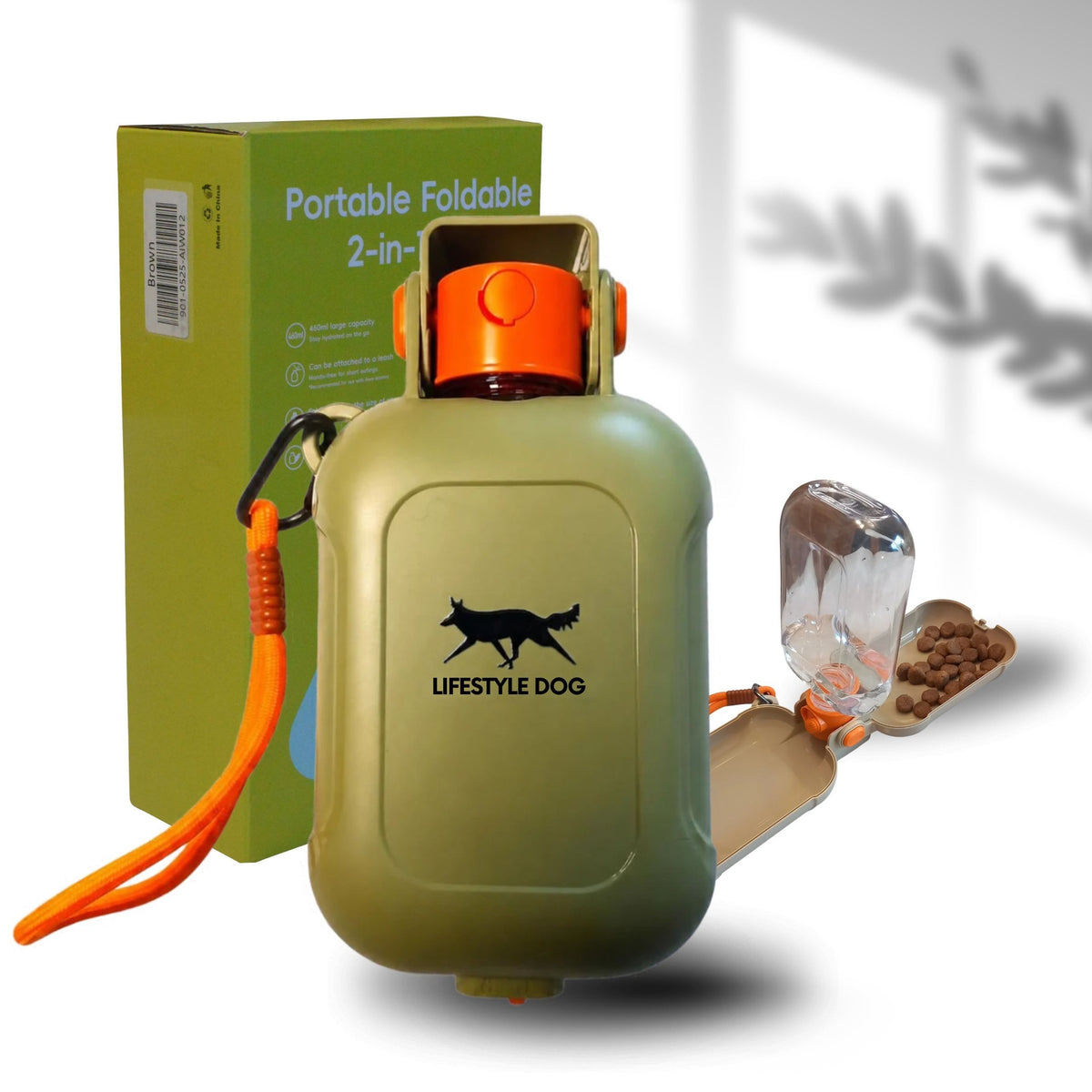 Tragbare 2-in-1 Hunde-Wasserflasche mit Faltnapf