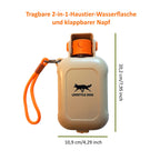 Tragbare 2-in-1 Hunde-Wasserflasche mit Faltnapf
