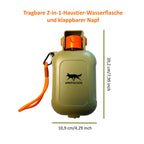 Tragbare 2-in-1 Hunde-Wasserflasche mit Faltnapf